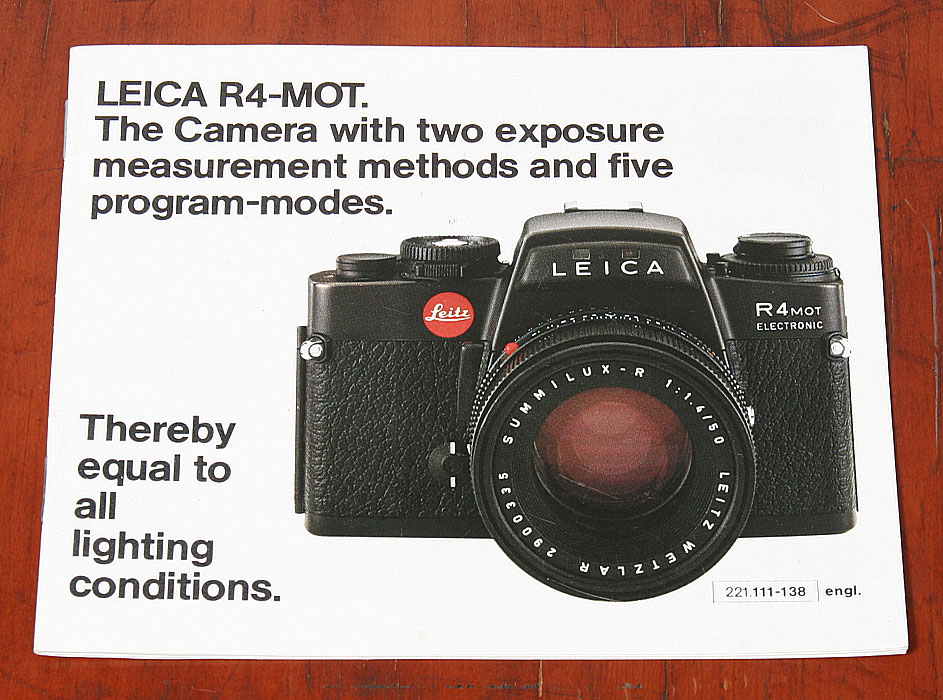 BROCHURE REVUE Description Leica r4-mot r4 mot 