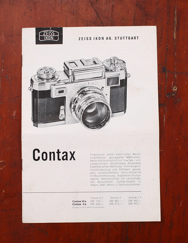 Fold out Brochure Contax Carl Zeiss Interchangeable Lens System 